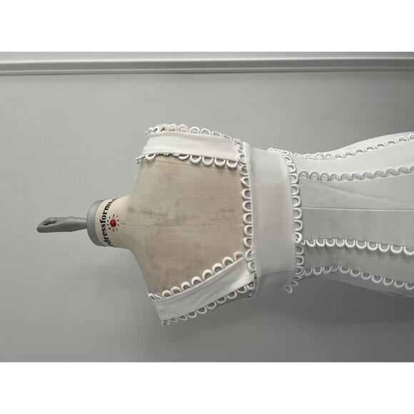 Anthropologie x BHLDN - White Sleeveless Midi Dress with Scalloped Edges, Size S - Picture 9 of 12